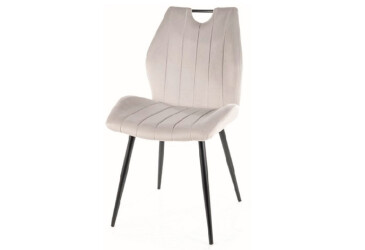 Židle Arco Velvet světle šedý Bluvel 03, matná černá kov