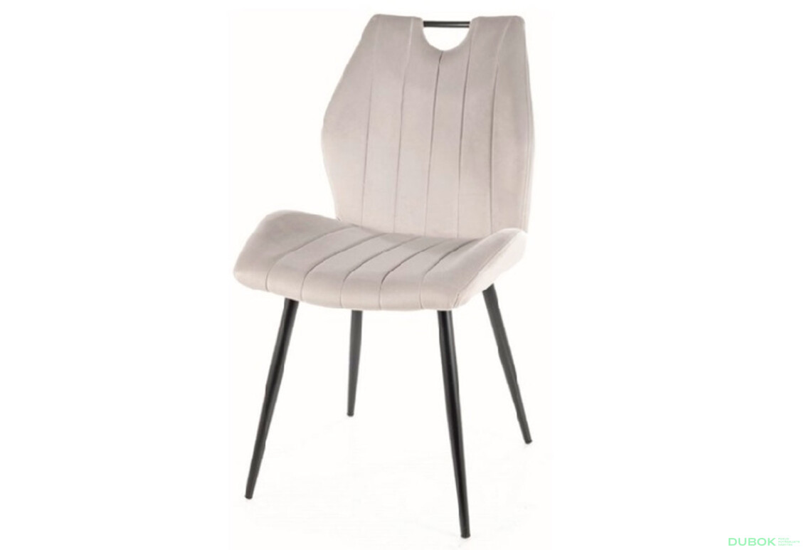 Židle Arco Velvet světle šedý Bluvel 03, matná černá kov