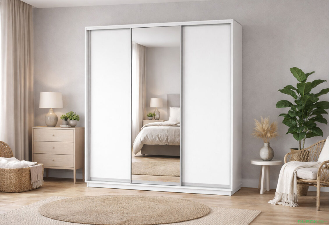 Fotografie 3 - Skříň s posuvnými dveřmi 2200x2500x600 2LTD 1 zrcadlo nymphaea alba, profil stříbrný