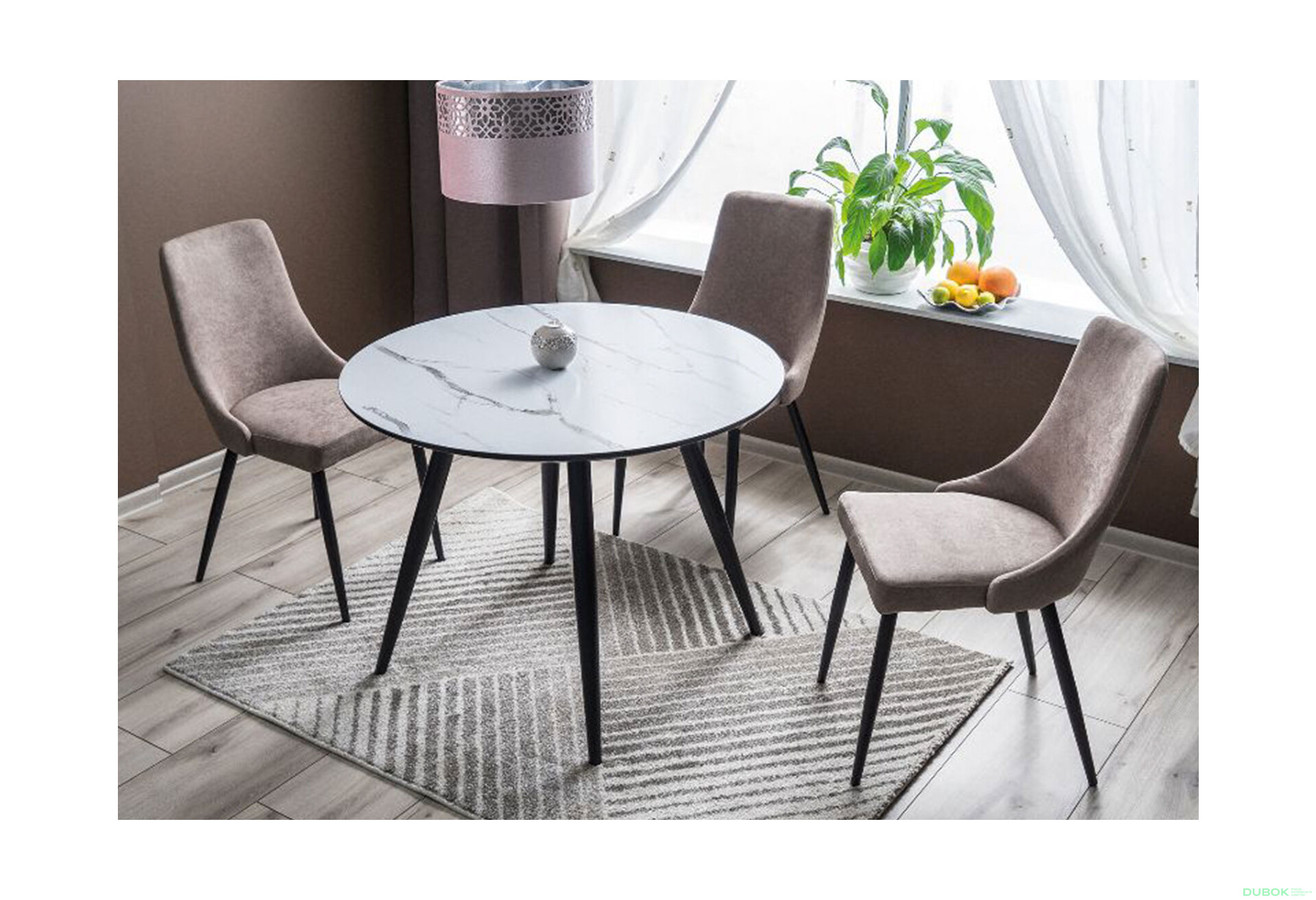 Fotografie 4 - Stůl Ideal mramorový efekt, bílý / černý mat