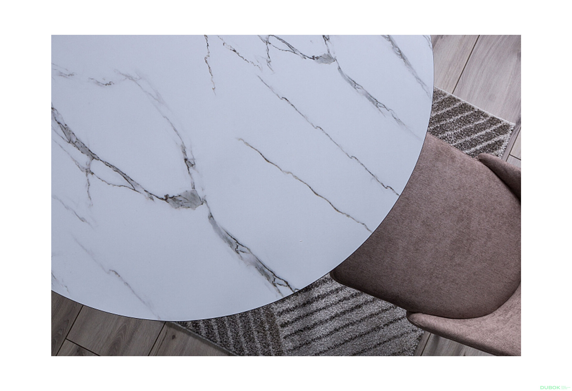 Fotografie 6 - Stůl Ideal mramorový efekt, bílý / černý mat