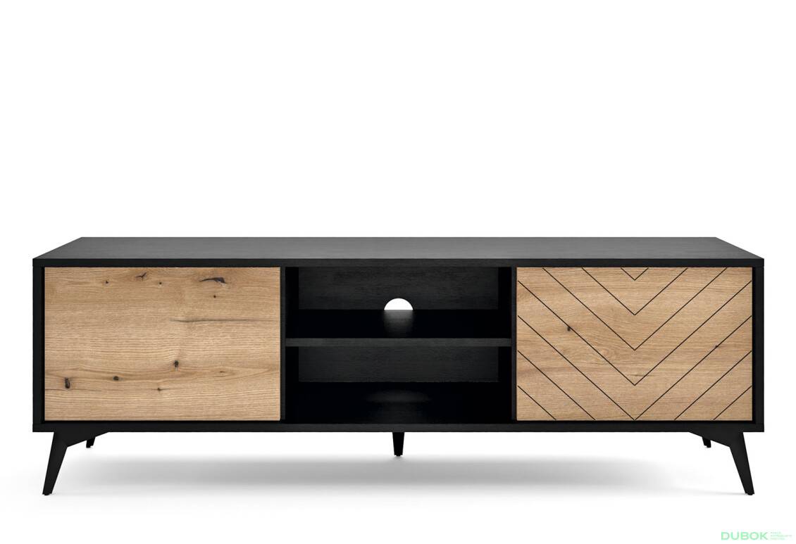 Fotografie 2 - TV stolek 154 evoke dub / černá Diamond
