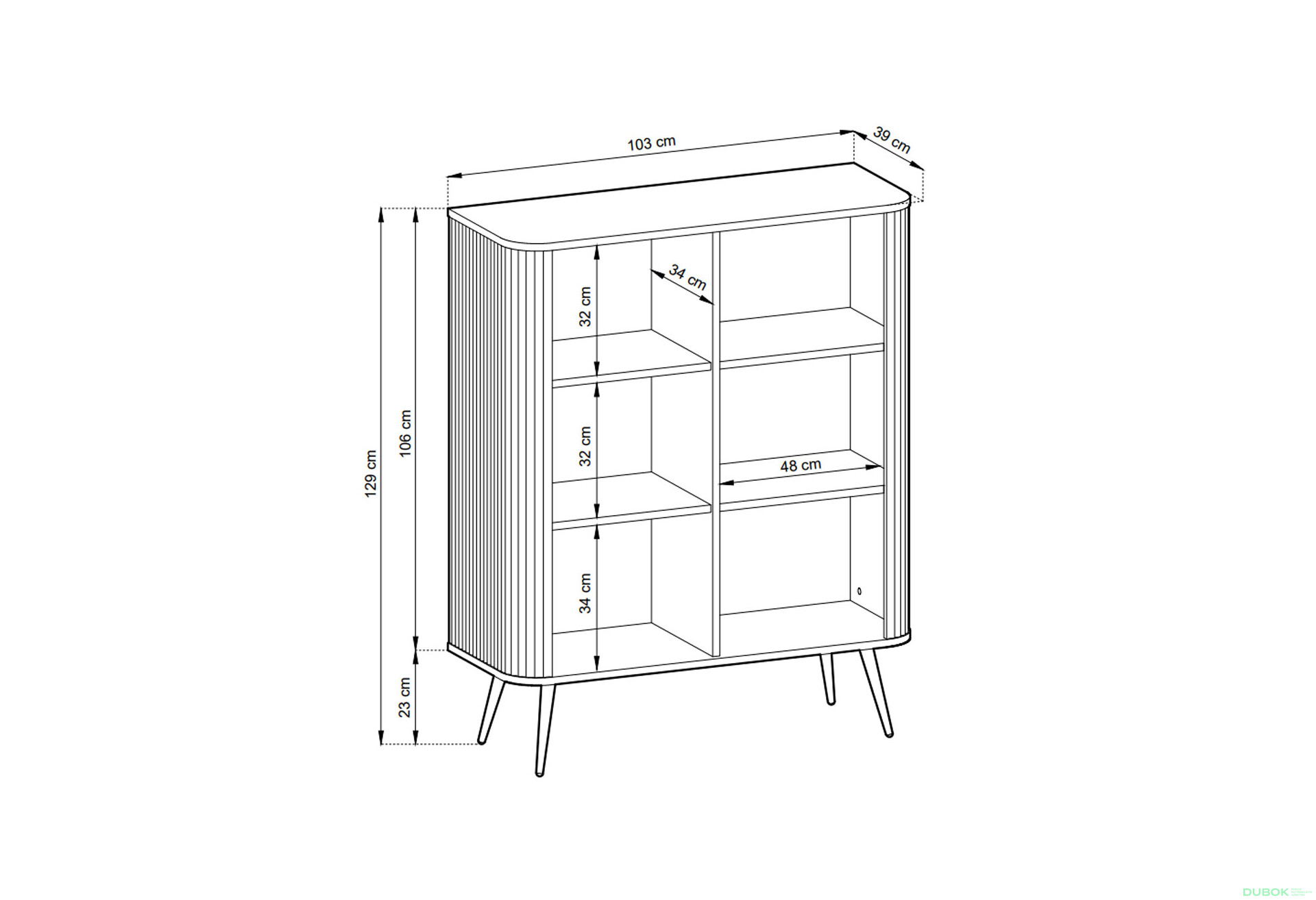 Komoda K-103 bílá, černé nohy Zova - Fotografie 6 Fotografie 6 - Komoda K-103 bílá, černé nohy Zova