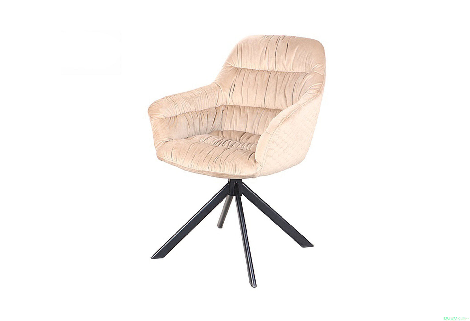 Fotografie 1 - Židle Astoria Velvet béžový Bluvel 28, matná černá kov