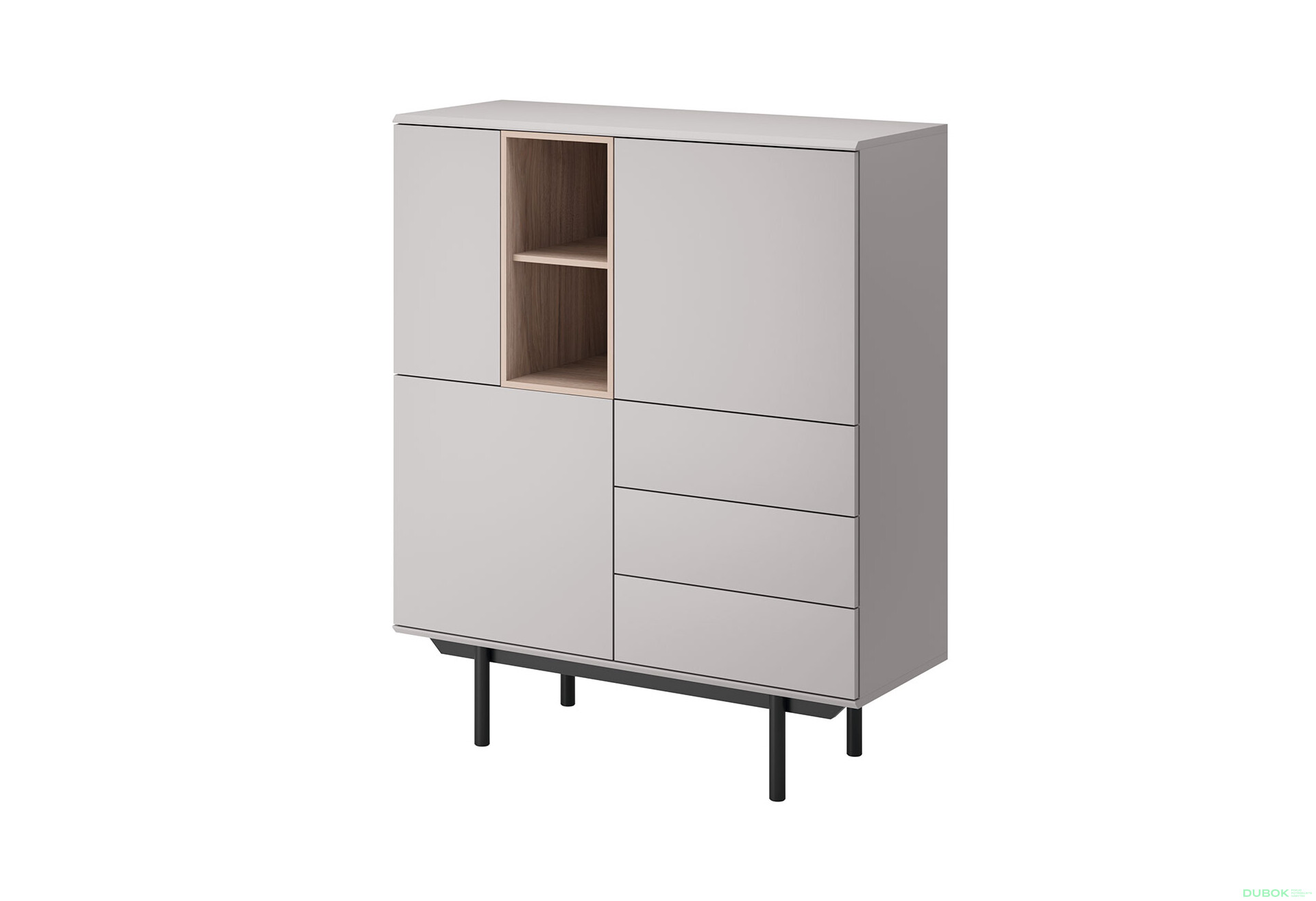 Fotografie 1 - Komoda IK100 šedá / jackson hickory Inox
