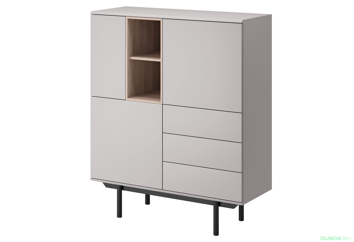 Komoda IK100 šedá / jackson hickory Inox