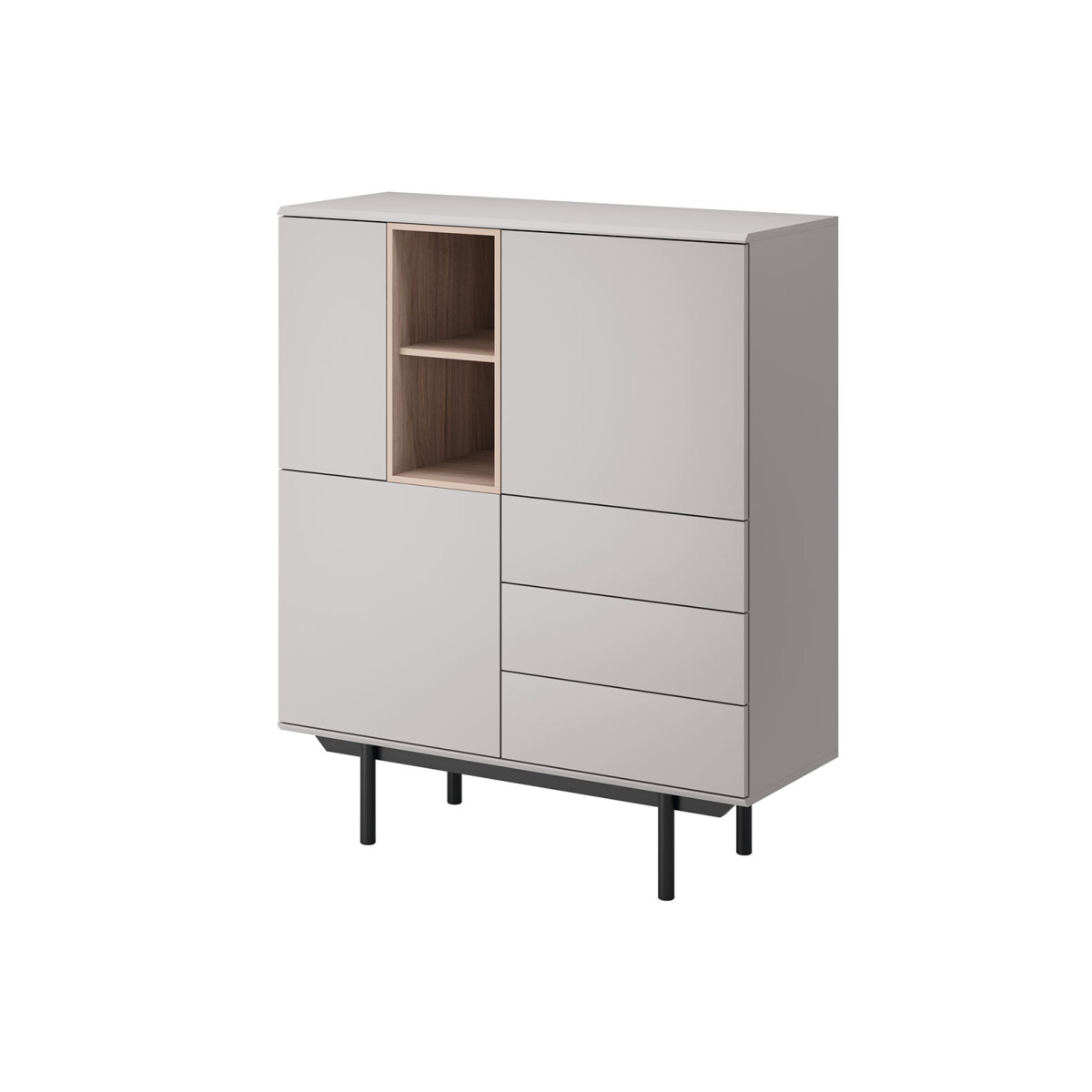 

Komoda IK100 šedá / jackson hickory Inox