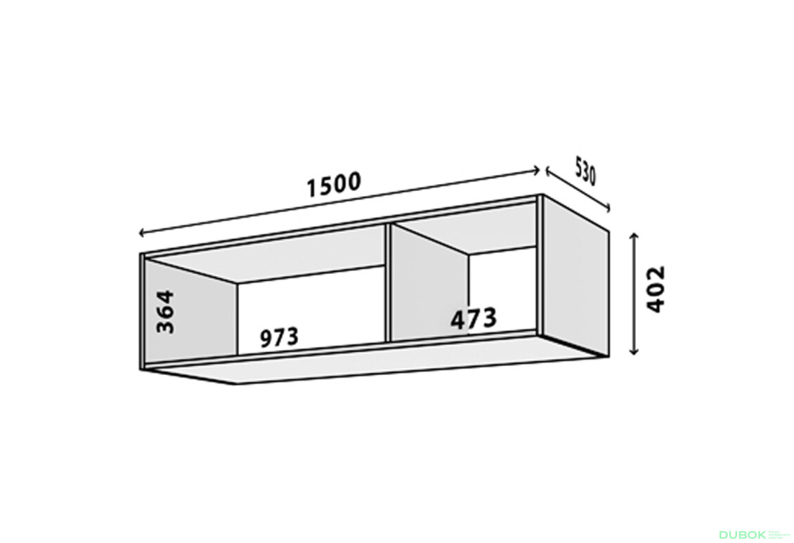 Fotografie 2 - Modul №31 A-1500x400 DTD 18 mm dub appalache