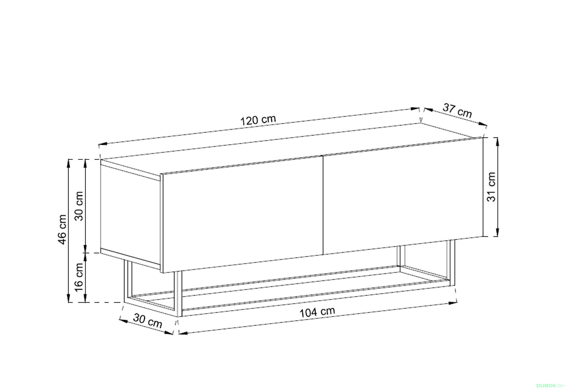 Obrázek 2 - TV stolek ERTV120 bílý Enjoy