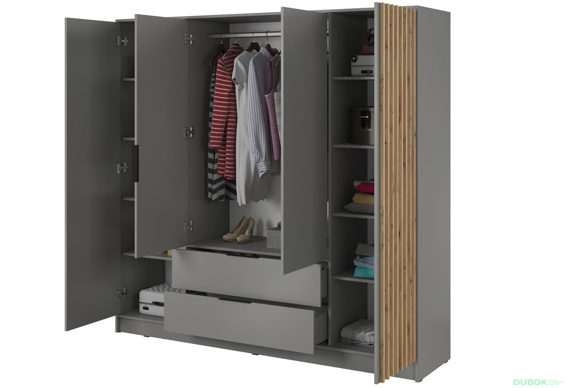 Fotografie 2 - Skříň 4D bez zrcadla šedá Nelly