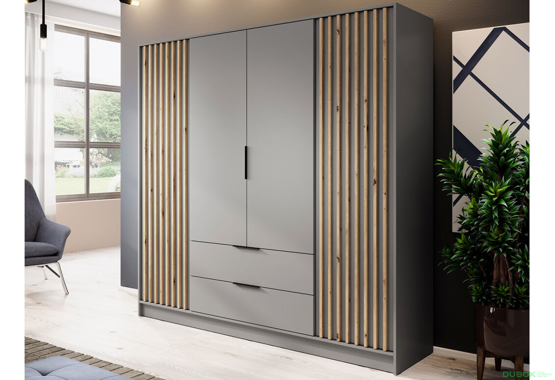 Fotografie 3 - Skříň 4D bez zrcadla šedá Nelly