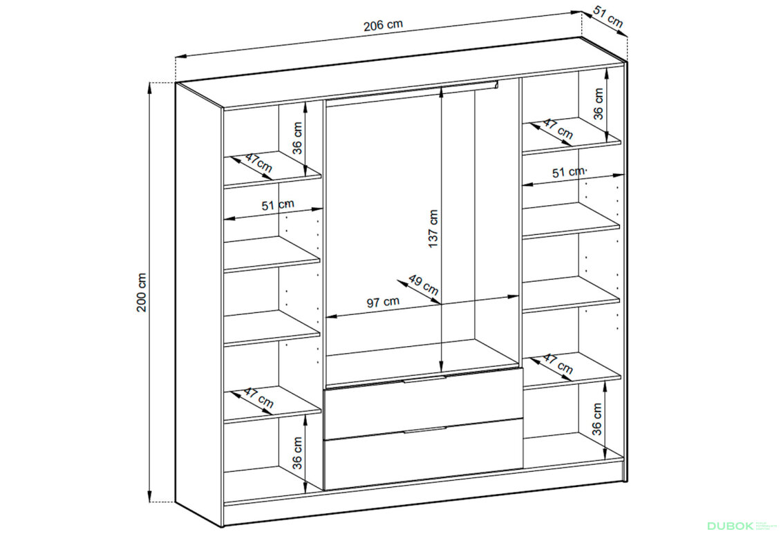 Fotografie 4 - Skříň 4D bez zrcadla šedá Nelly