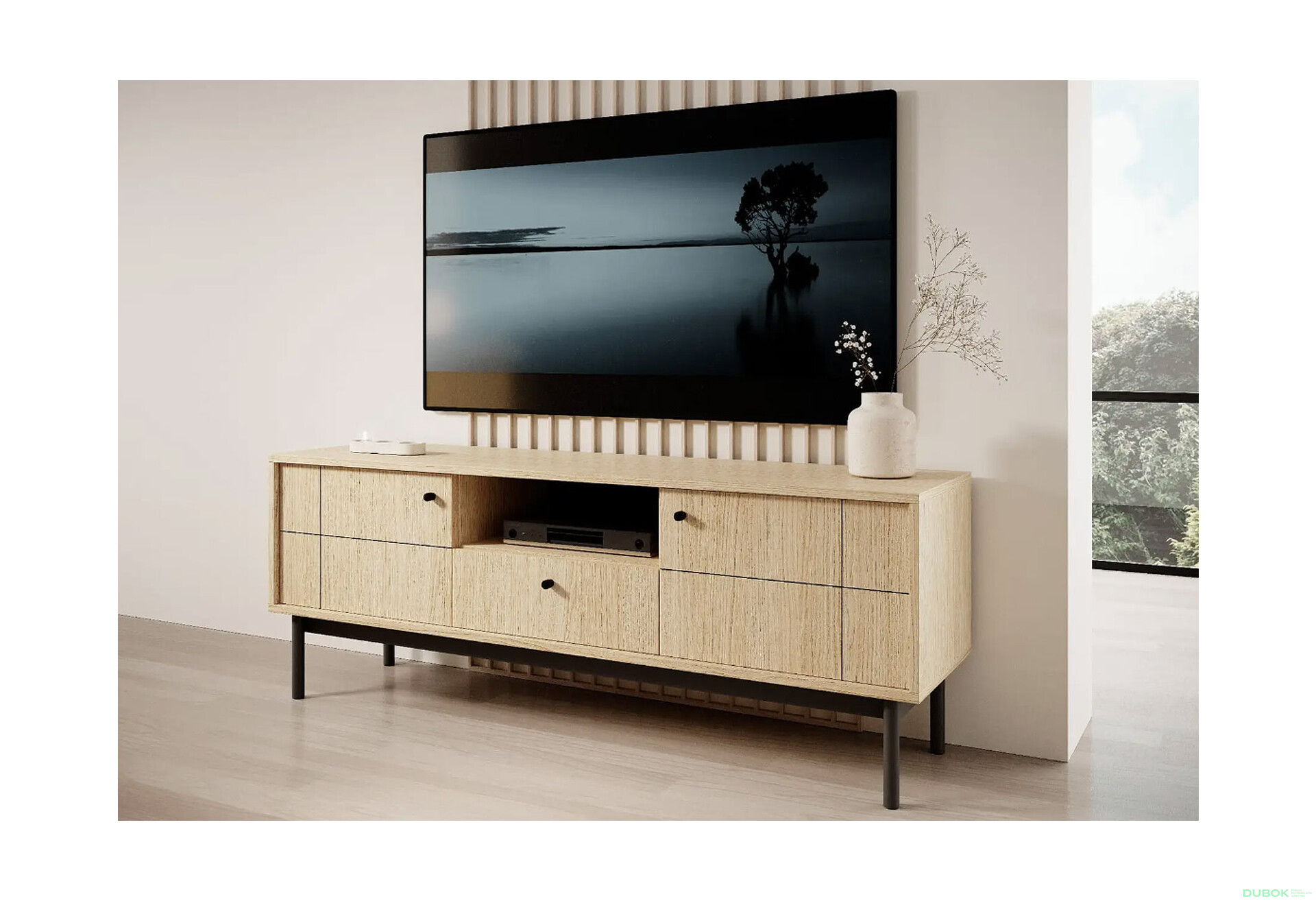 Fotografie 2 - TV stolek RTV154 dub linea Japandi
