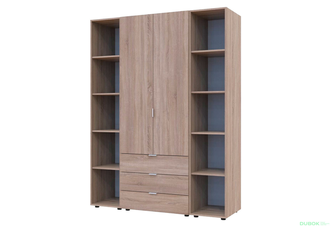 Skříň dvoudveřová se 2 regály Gelar 153.9 cm Dub sonoma
