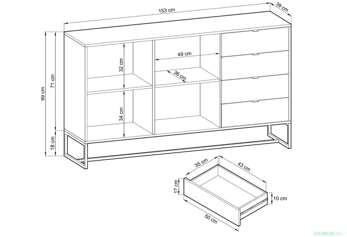 Komoda AK153 dub artisan Amber - Fotografie 12 Fotografie 12 - Komoda AK153 dub artisan Amber