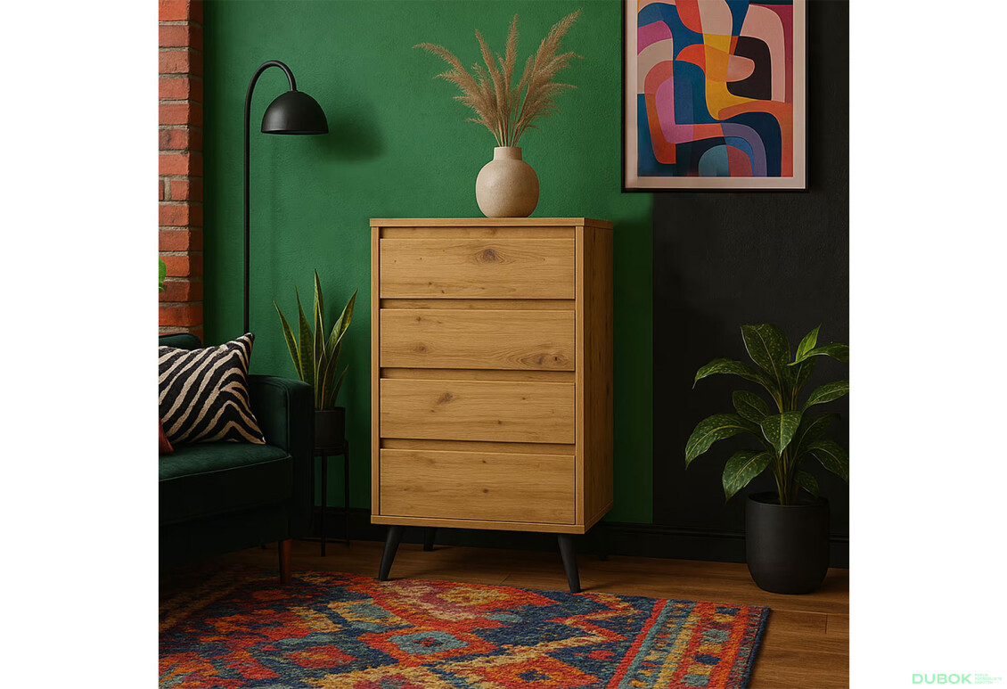 Komoda Borg 4s/70 dub artisan - Fotografie 3 Fotografie 3 - Komoda Borg 4s/70 dub artisan