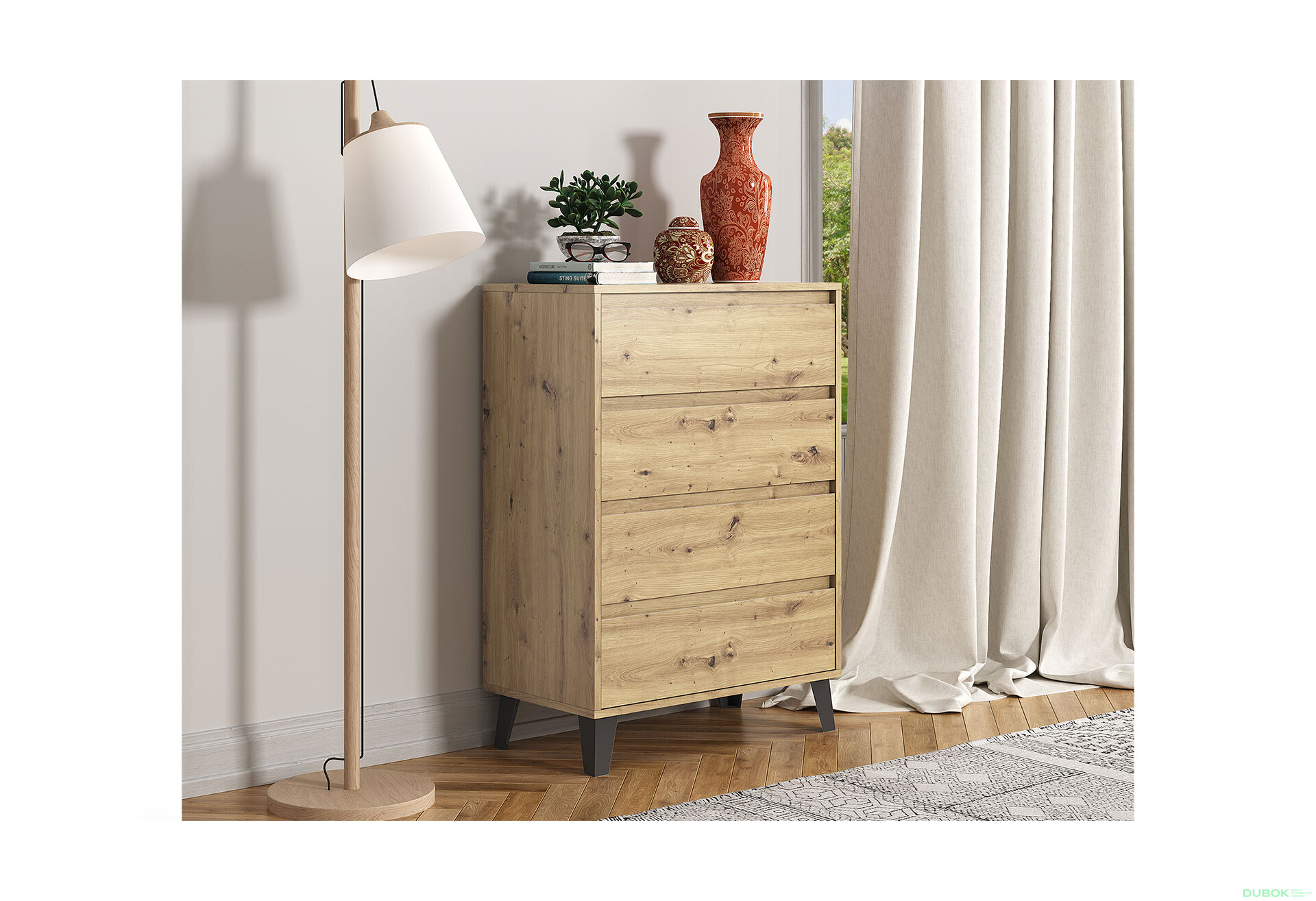 Komoda Borg 4s/70 dub artisan - Fotografie 2 Fotografie 2 - Komoda Borg 4s/70 dub artisan