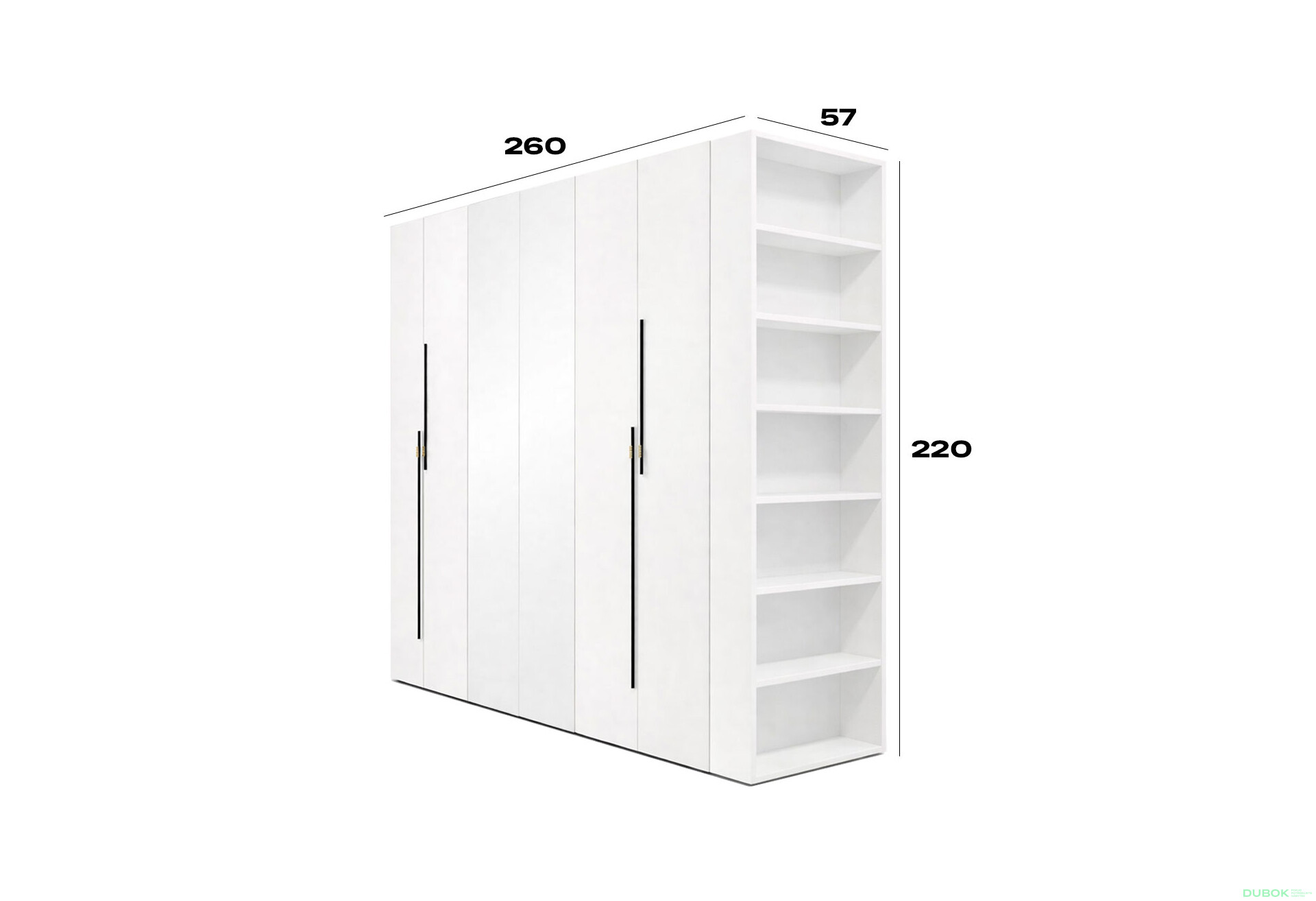 Fotografie 3 - Skříň 6D 260 cm se zrcadlem nymphaea alba Space