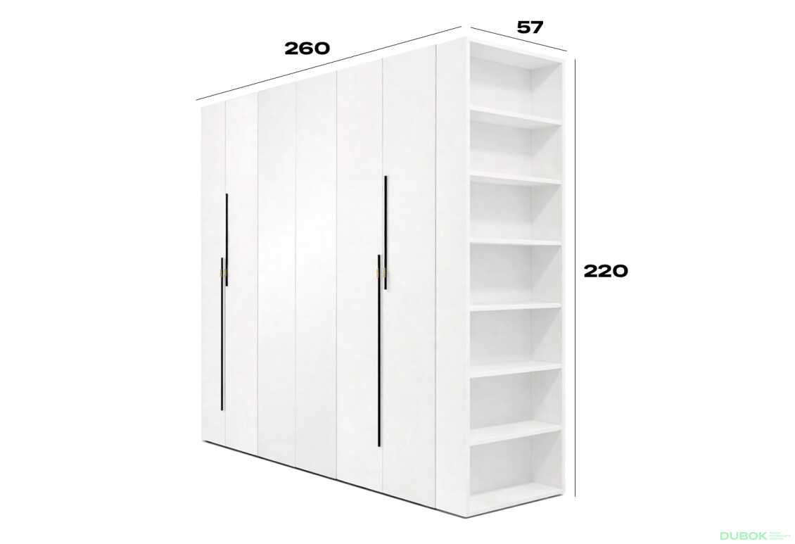 Fotografie 3 - Skříň 6D 260 cm se zrcadlem nymphaea alba Space