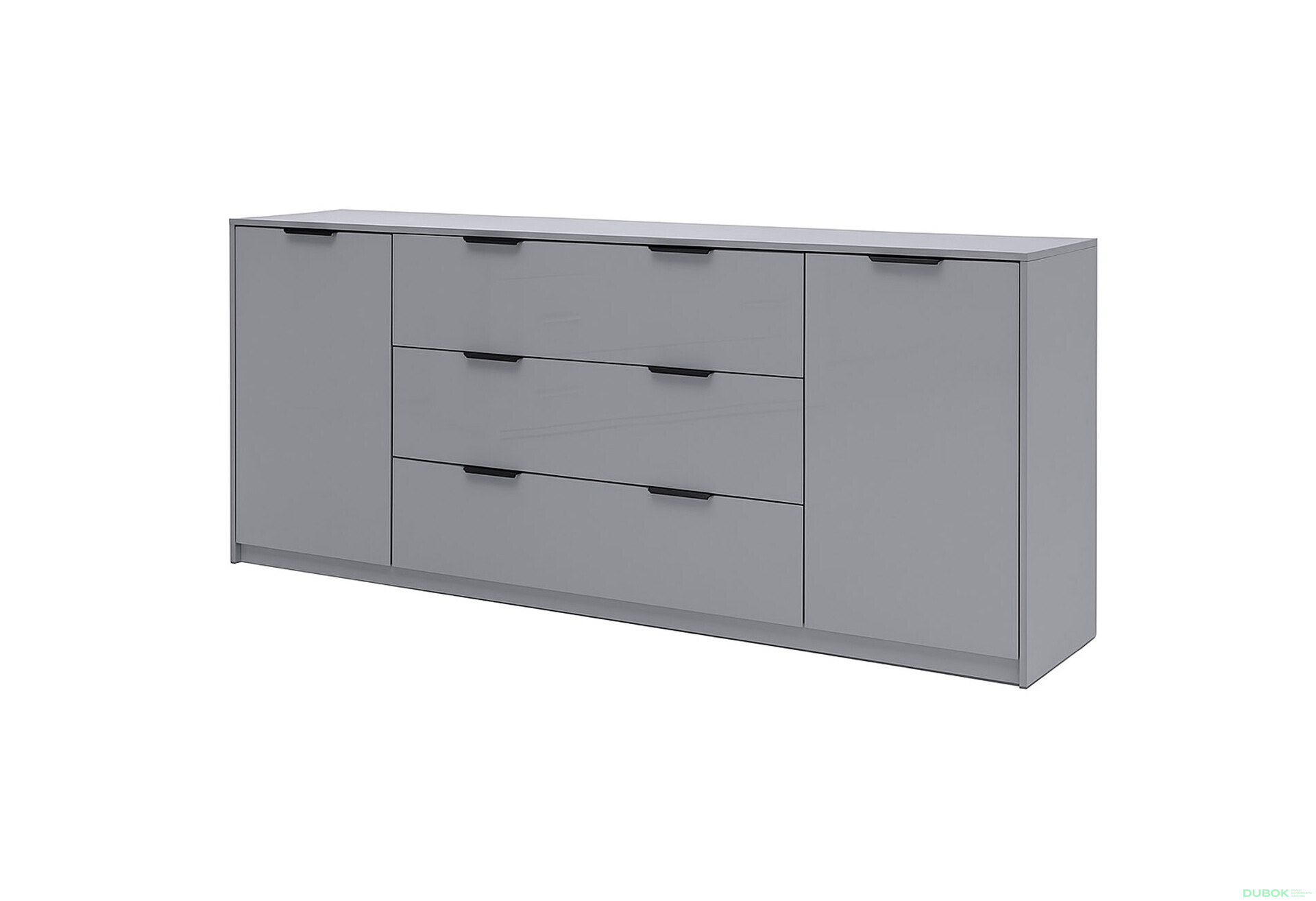 Fotografie 1 - Komoda Roma Color 2 dveře 3 šířky 2,0m lesklá šedá láva