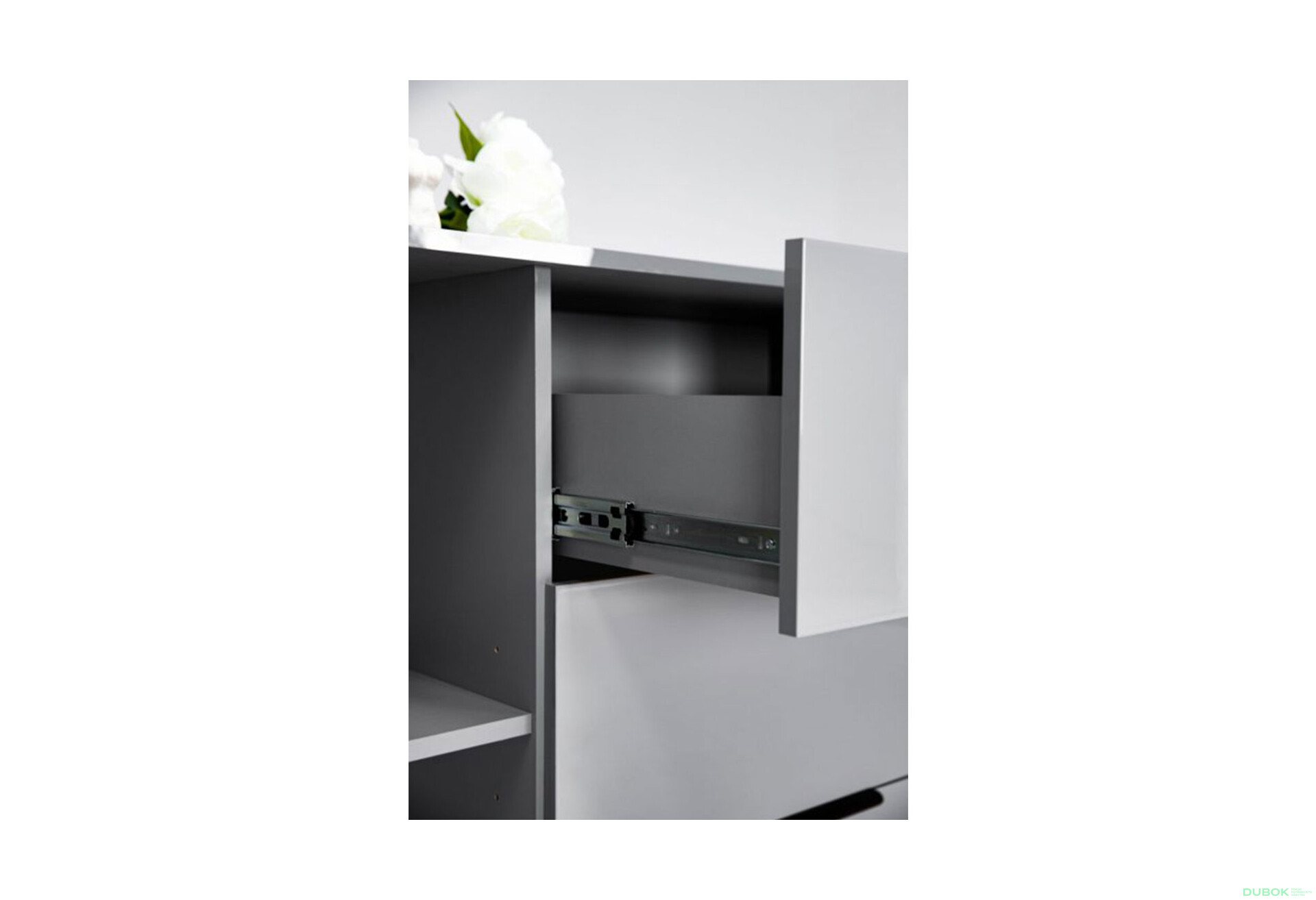 Fotografie 5 - Komoda Roma Color 2 dveře 3 šířky 2,0m lesklá šedá láva