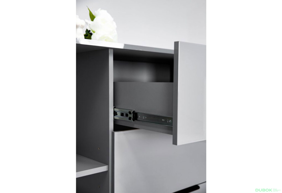 Fotografie 5 - Komoda Roma Color 2 dveře 3 šířky 2,0m lesklá šedá láva