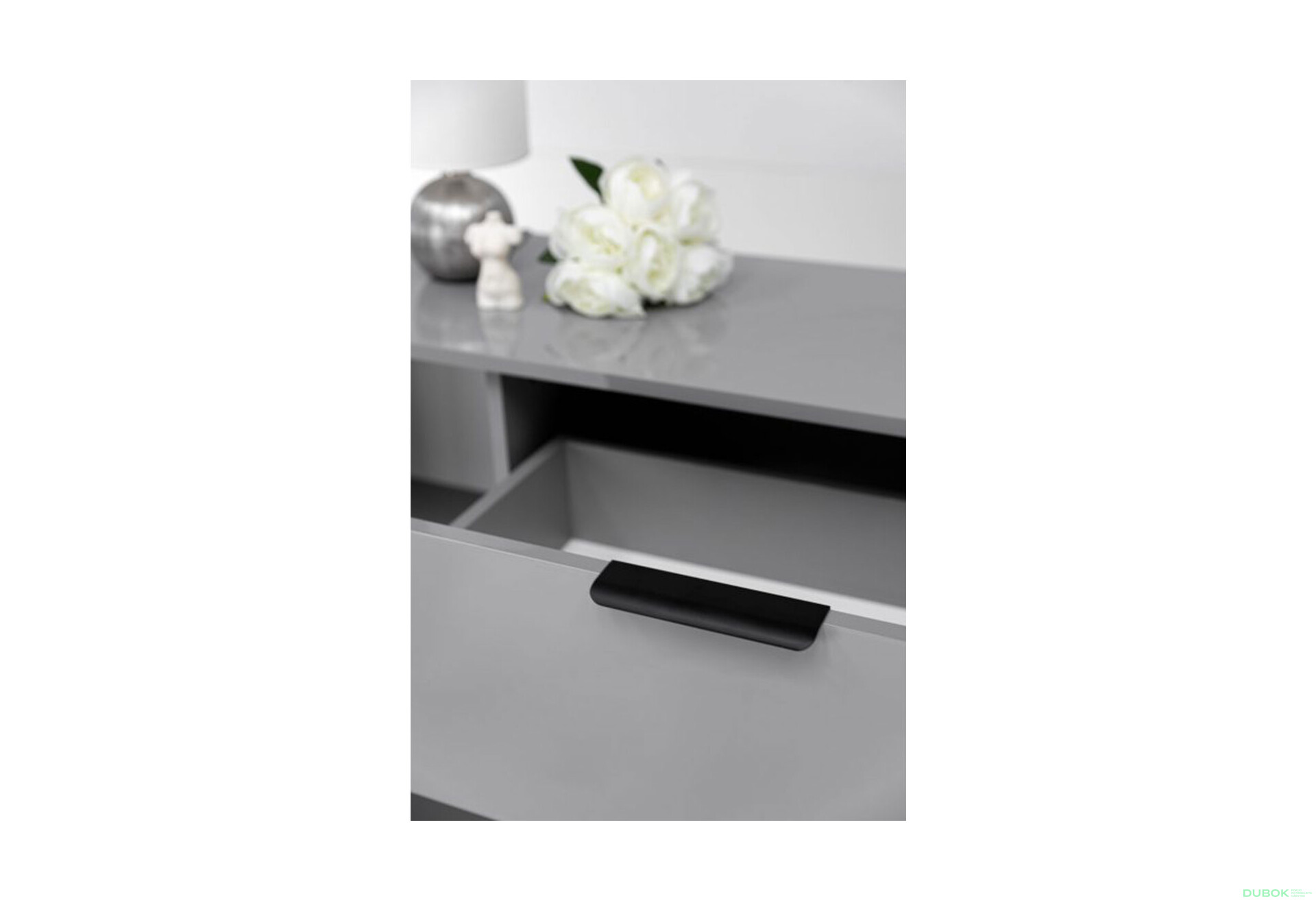 Fotografie 6 - Komoda Roma Color 2 dveře 3 šířky 2,0m lesklá šedá láva