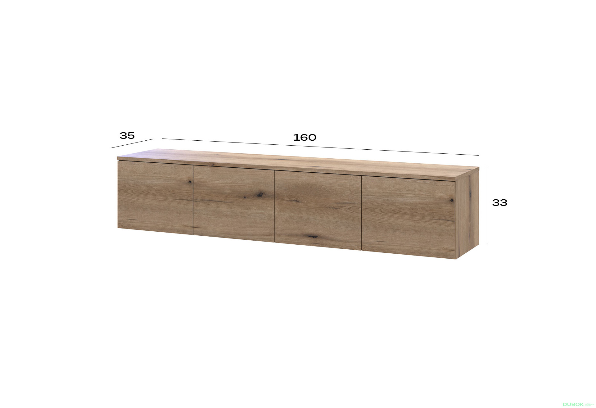 Fotografie 6 - TV stolek Levía dub evoke 4dv 160x35x33
