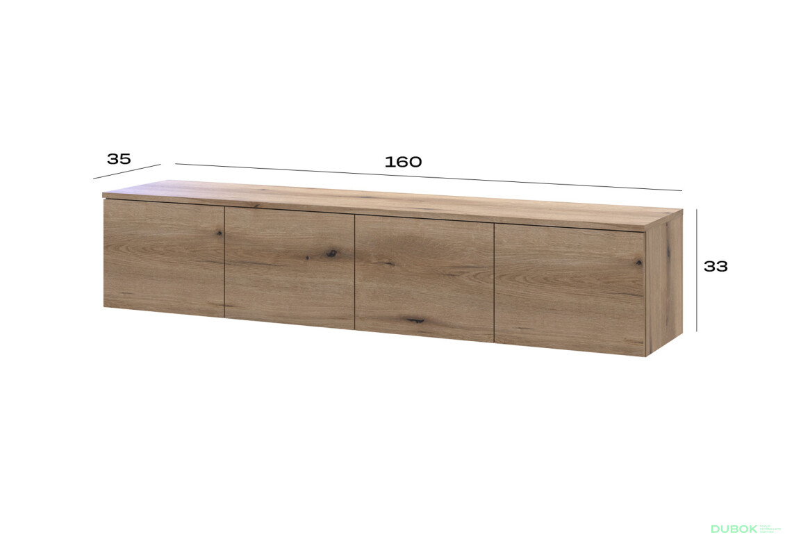 Fotografie 6 - TV stolek Levía dub evoke 4dv 160x35x33
