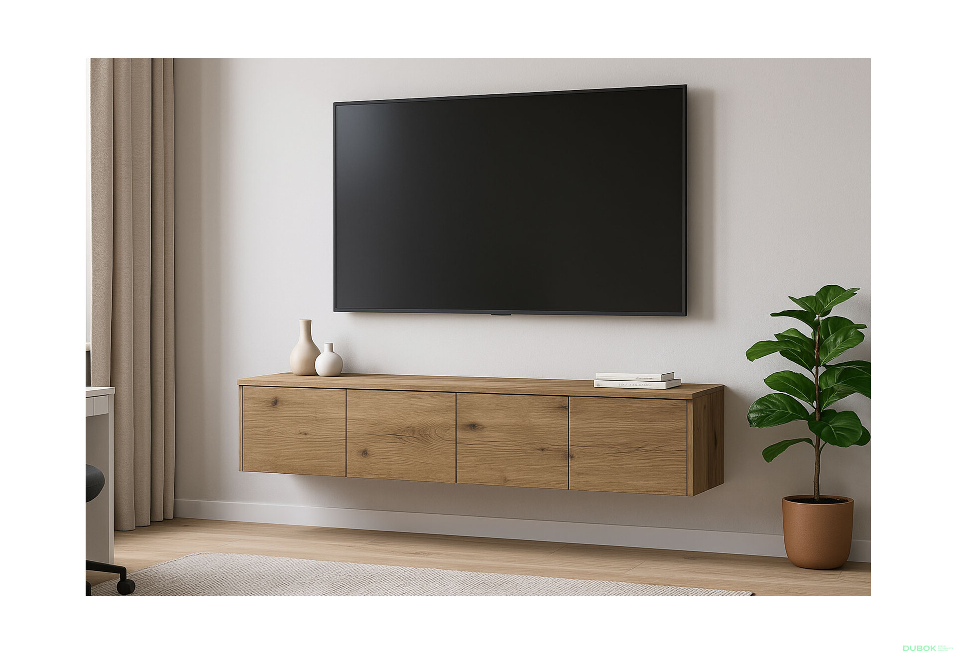 Fotografie 2 - TV stolek Levía dub evoke 4dv 160x35x33