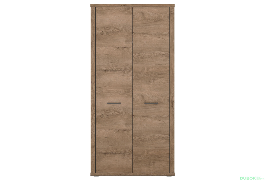 Skříň dvoudveřová Cordan 101.9x210x60.6 cm Dub lefkas