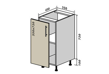 N25 Skříňka 1D 35 Flat