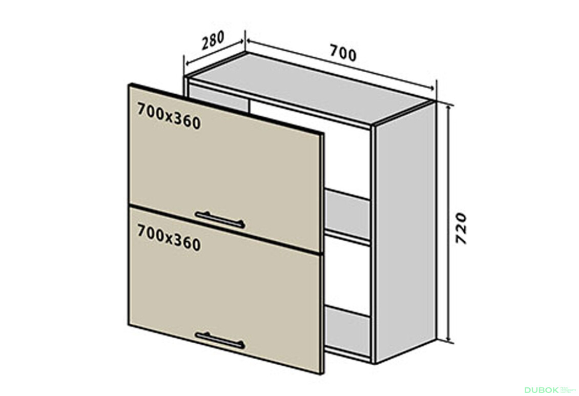 V90 Skříňka 2D 70 Flat