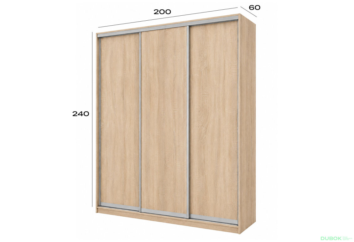 Obrázek 3 - Skříň 3D 2000x2400x600, 3 DTD, dub sonoma světlý AL
