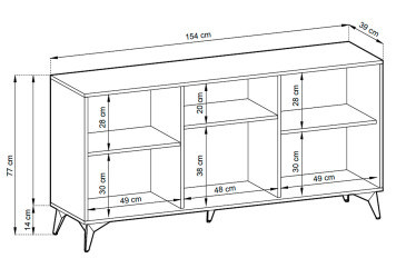 Komoda K154 evoke dub / černá Diamond