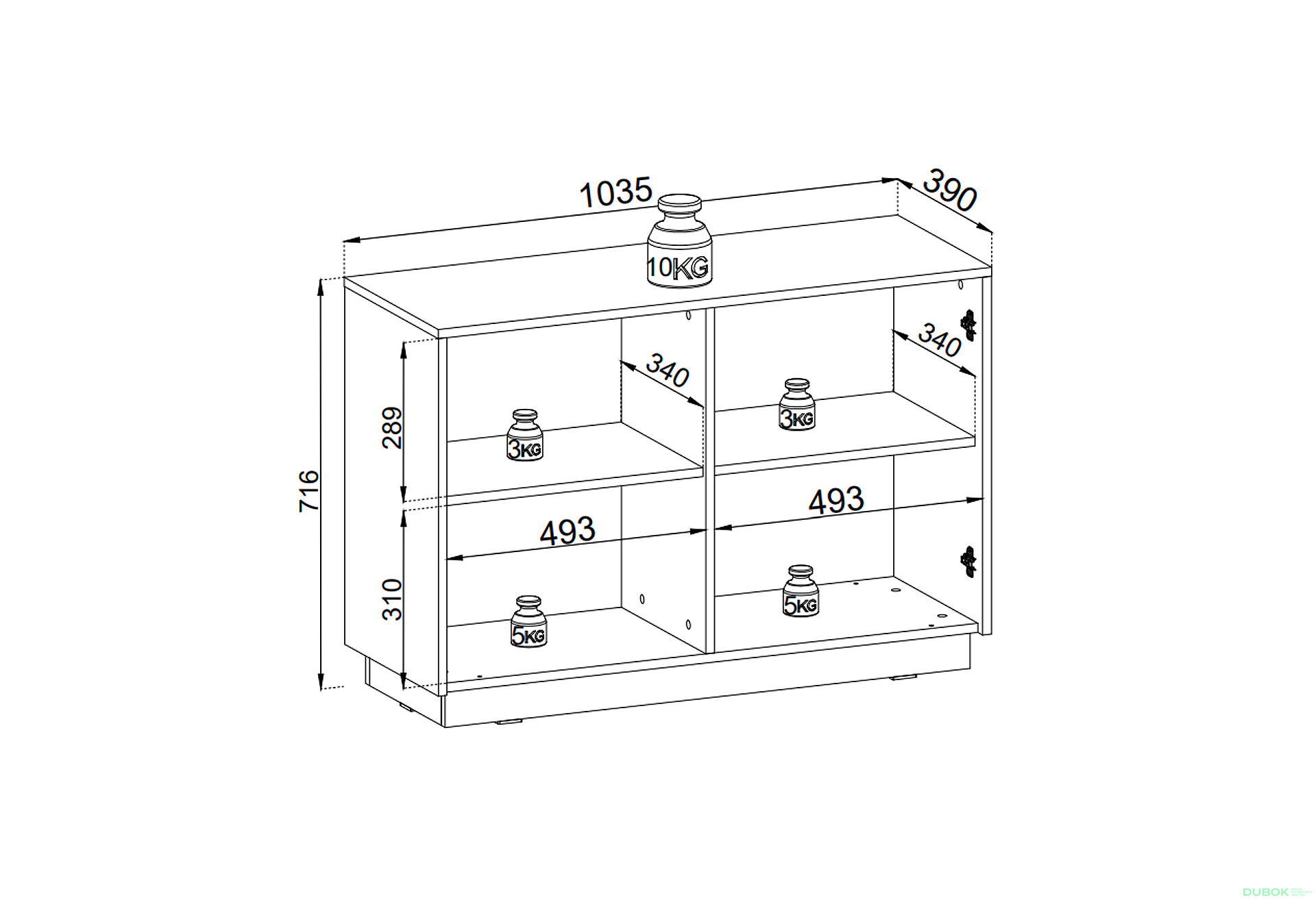 Komoda K-104 černá Royal - Fotografie 4 Fotografie 4 - Komoda K-104 černá Royal
