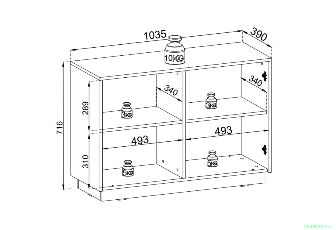 Komoda K-104 černá Royal - Fotografie 4 Fotografie 4 - Komoda K-104 černá Royal