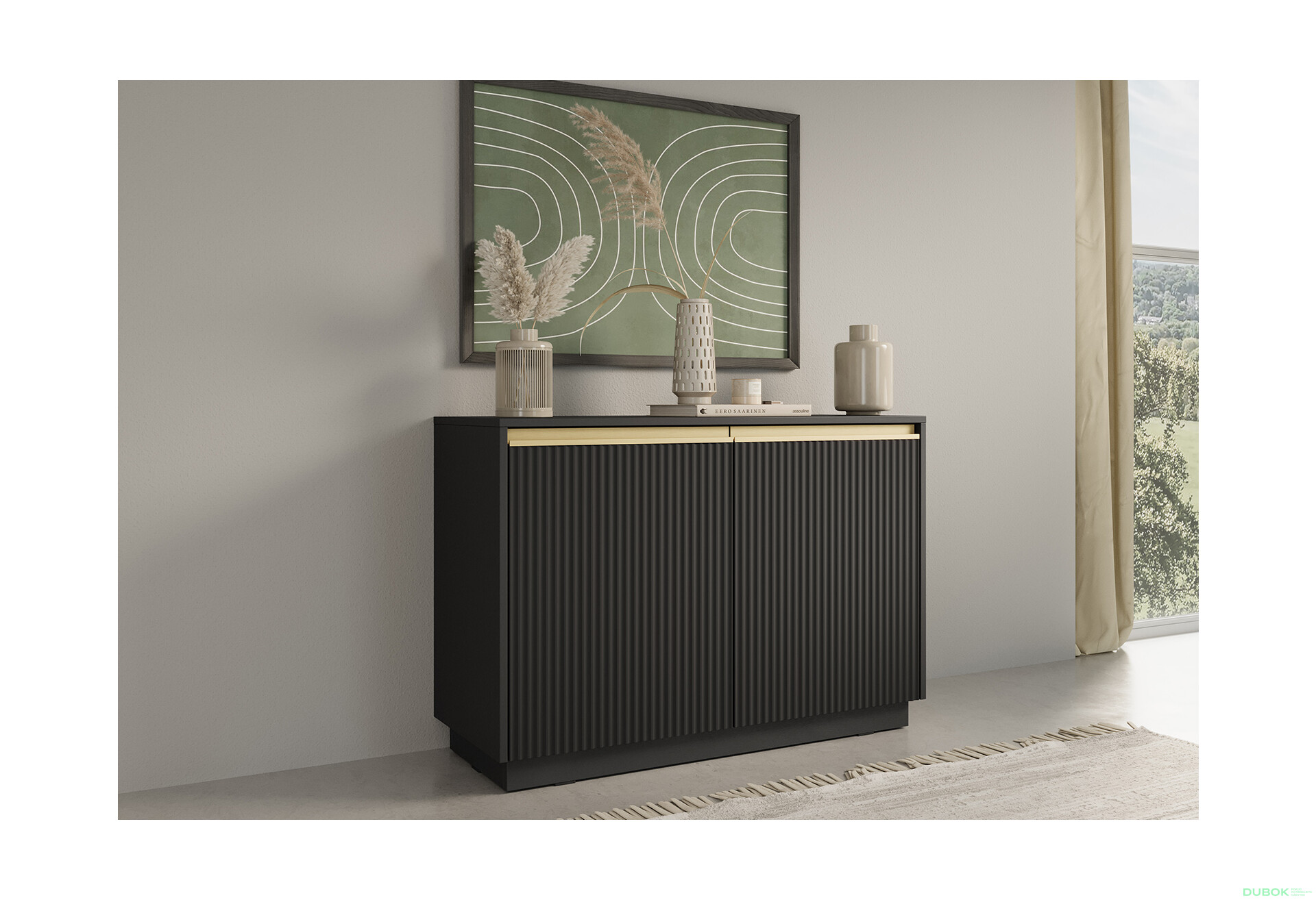 Komoda K-104 černá Royal - Fotografie 2 Fotografie 2 - Komoda K-104 černá Royal