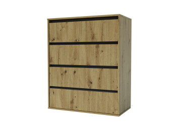 Komoda Idea K 1000/800/4š dub artisan / šedý grafit