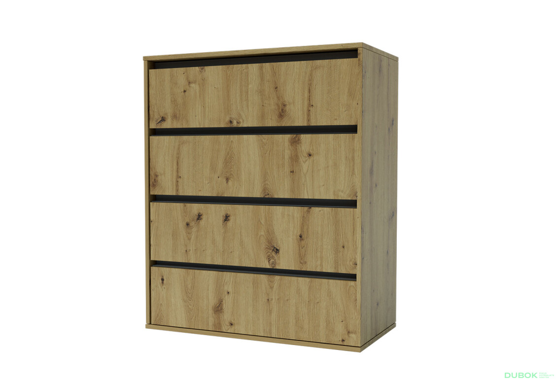 Komoda Idea K 1000/800/4š dub artisan / šedý grafit