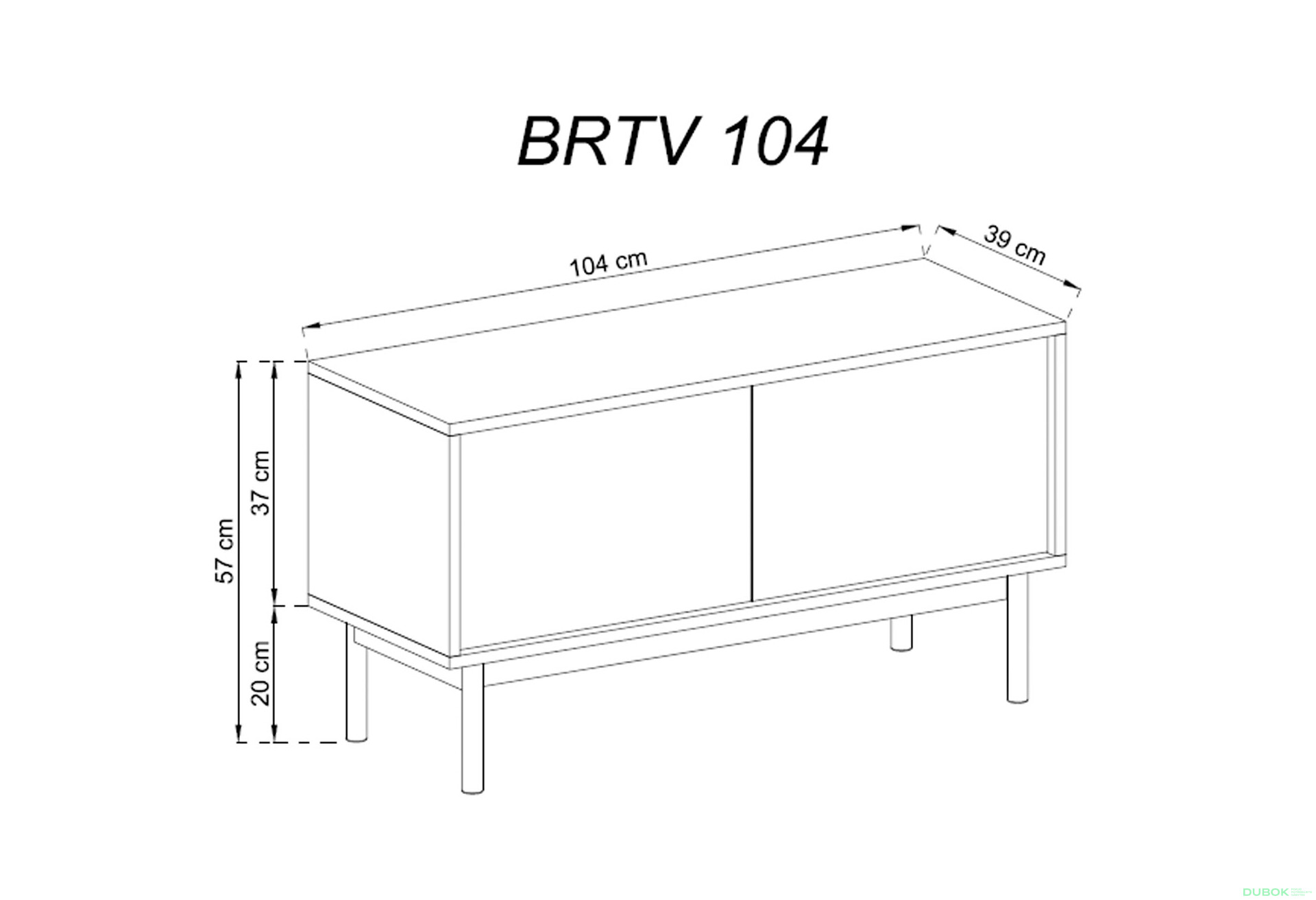 Fotografie 2 - TV stolek BRTV104 jackson hickory / grafit Basic