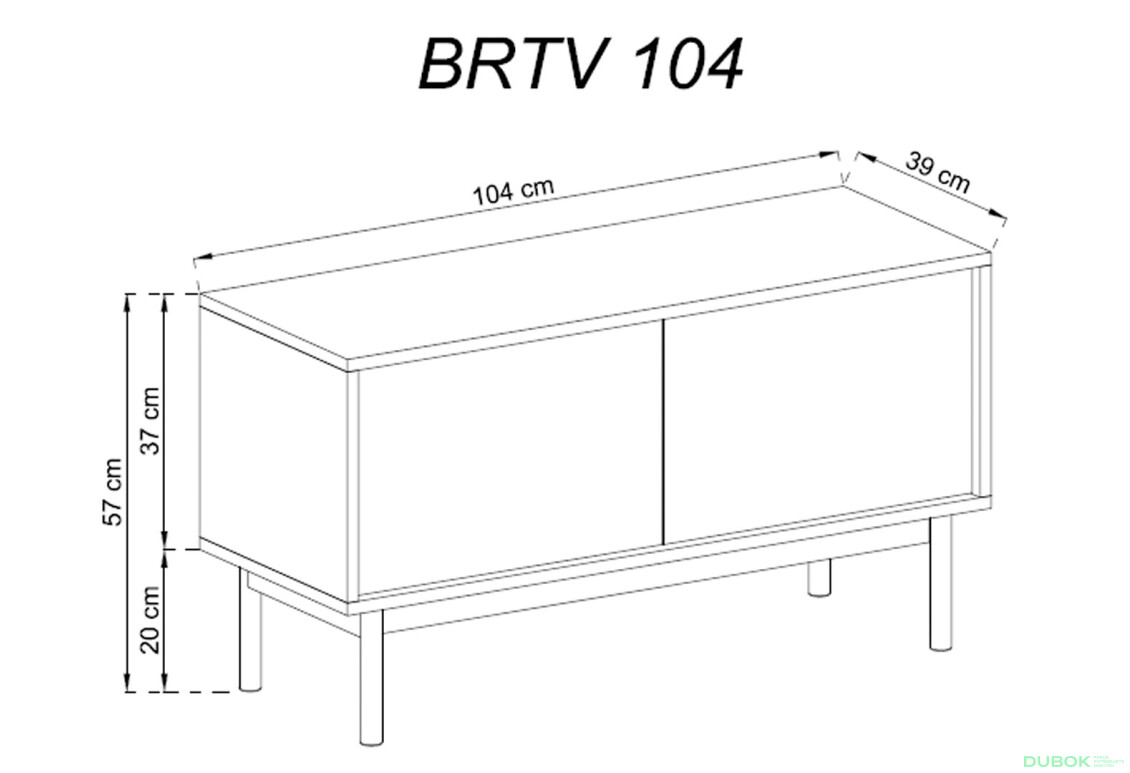 Fotografie 2 - TV stolek BRTV104 jackson hickory / grafit Basic