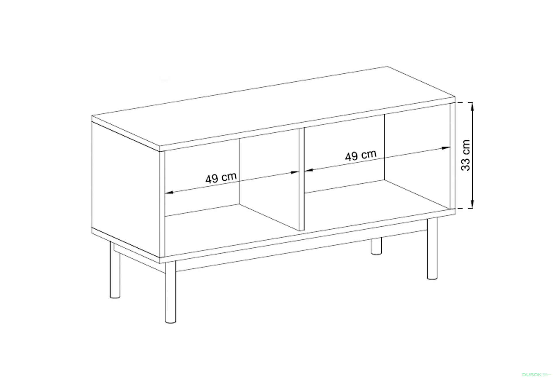 Fotografie 3 - TV stolek BRTV104 jackson hickory / grafit Basic