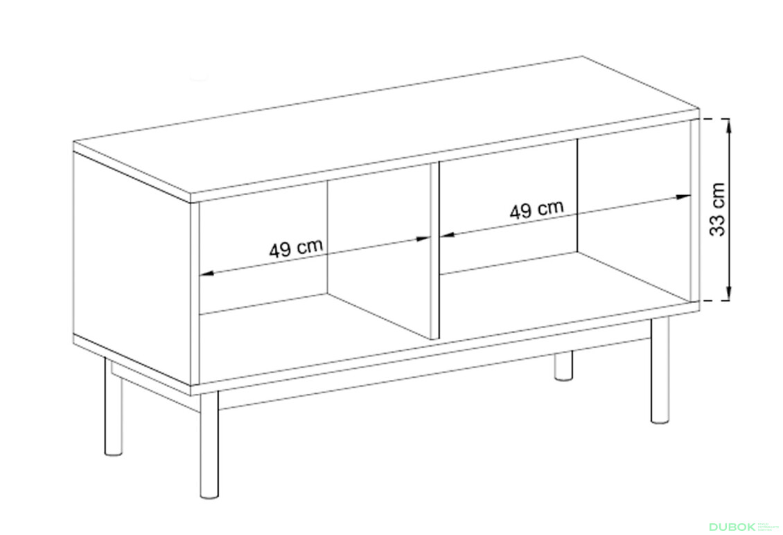 Fotografie 3 - TV stolek BRTV104 jackson hickory / grafit Basic