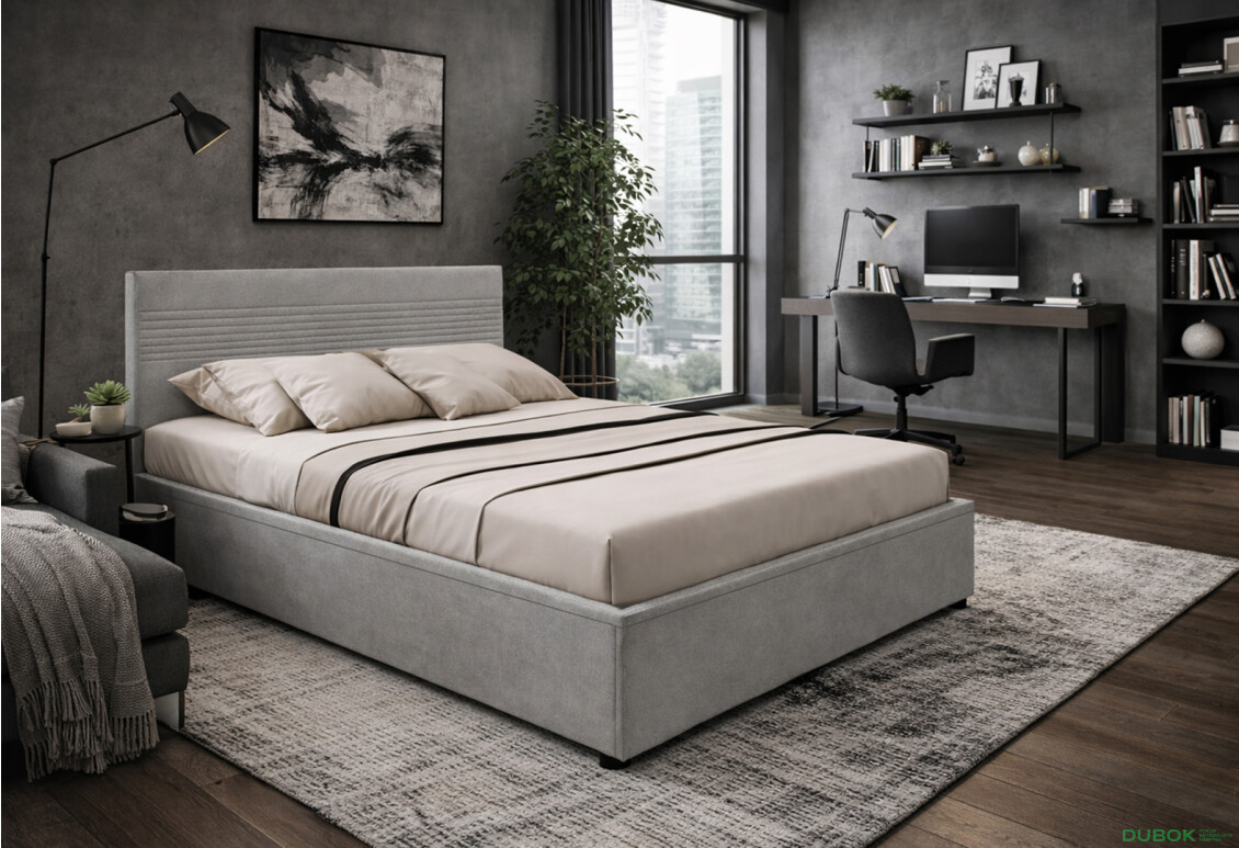 Fotografie 2 - Postel Fro Line 160x200 s roštem, úložným prostorem Mono 246, šedá