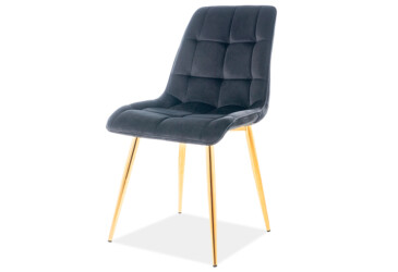Židle Chic Velvet černý Bluvel 19, zlatý kov