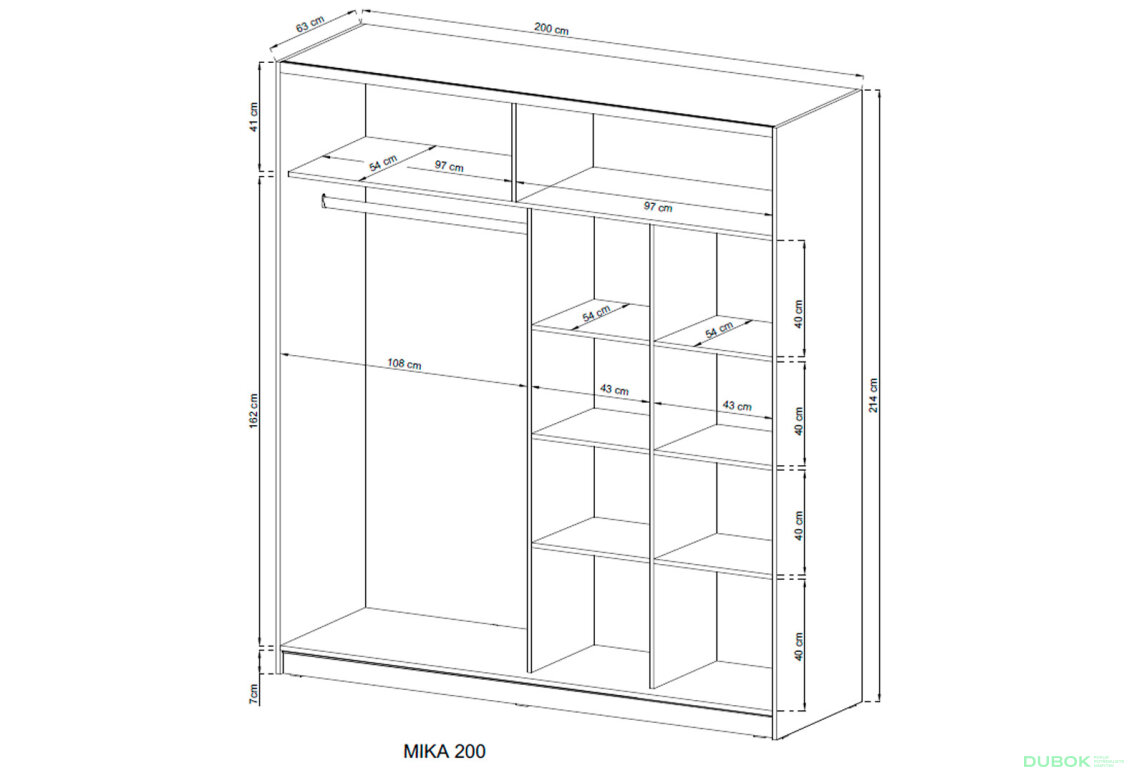 Fotografie 3 - Skříň Mika VIII 200 dub sonoma
