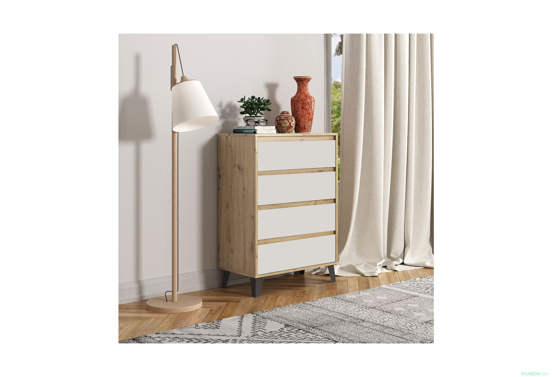 Fotografie 2 - Komoda Borg 4s/70 dub artisan / kašmír