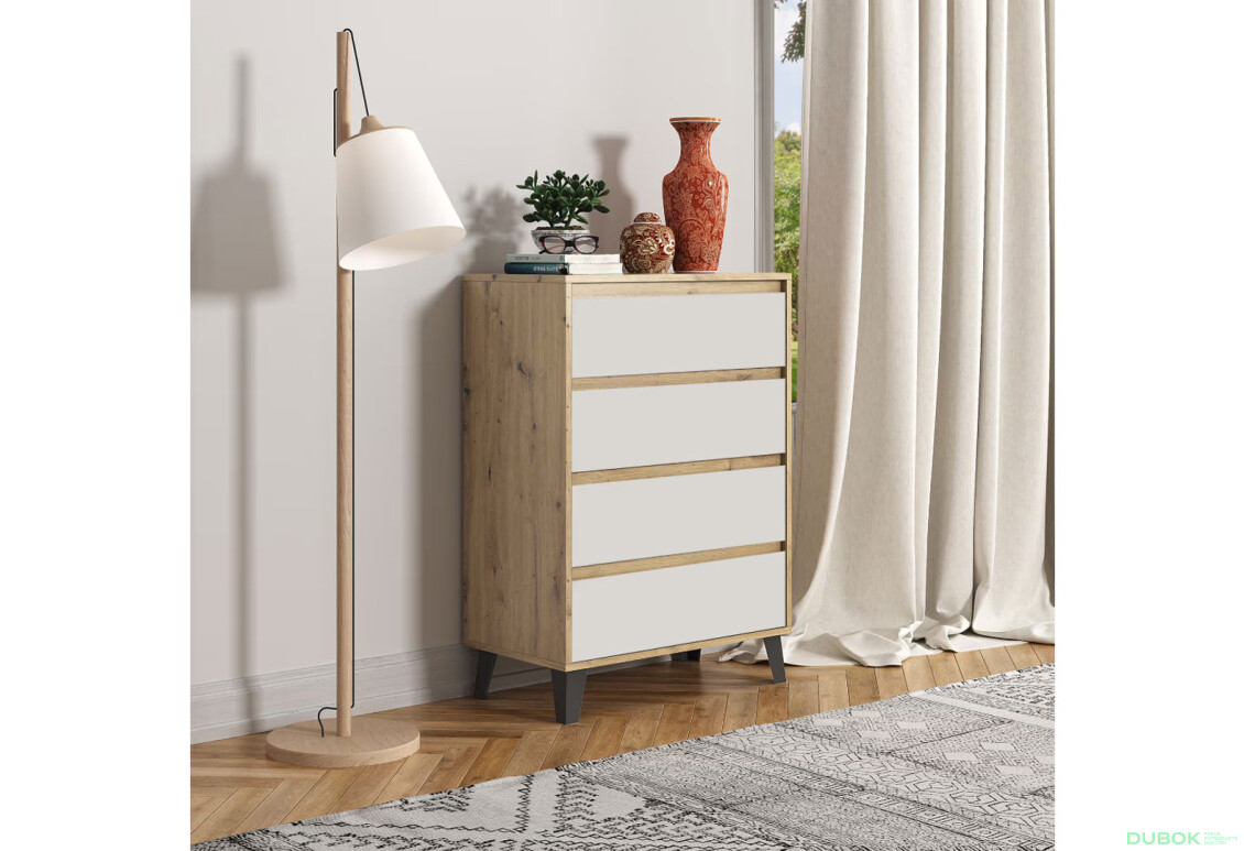 Fotografie 2 - Komoda Borg 4s/70 dub artisan / kašmír