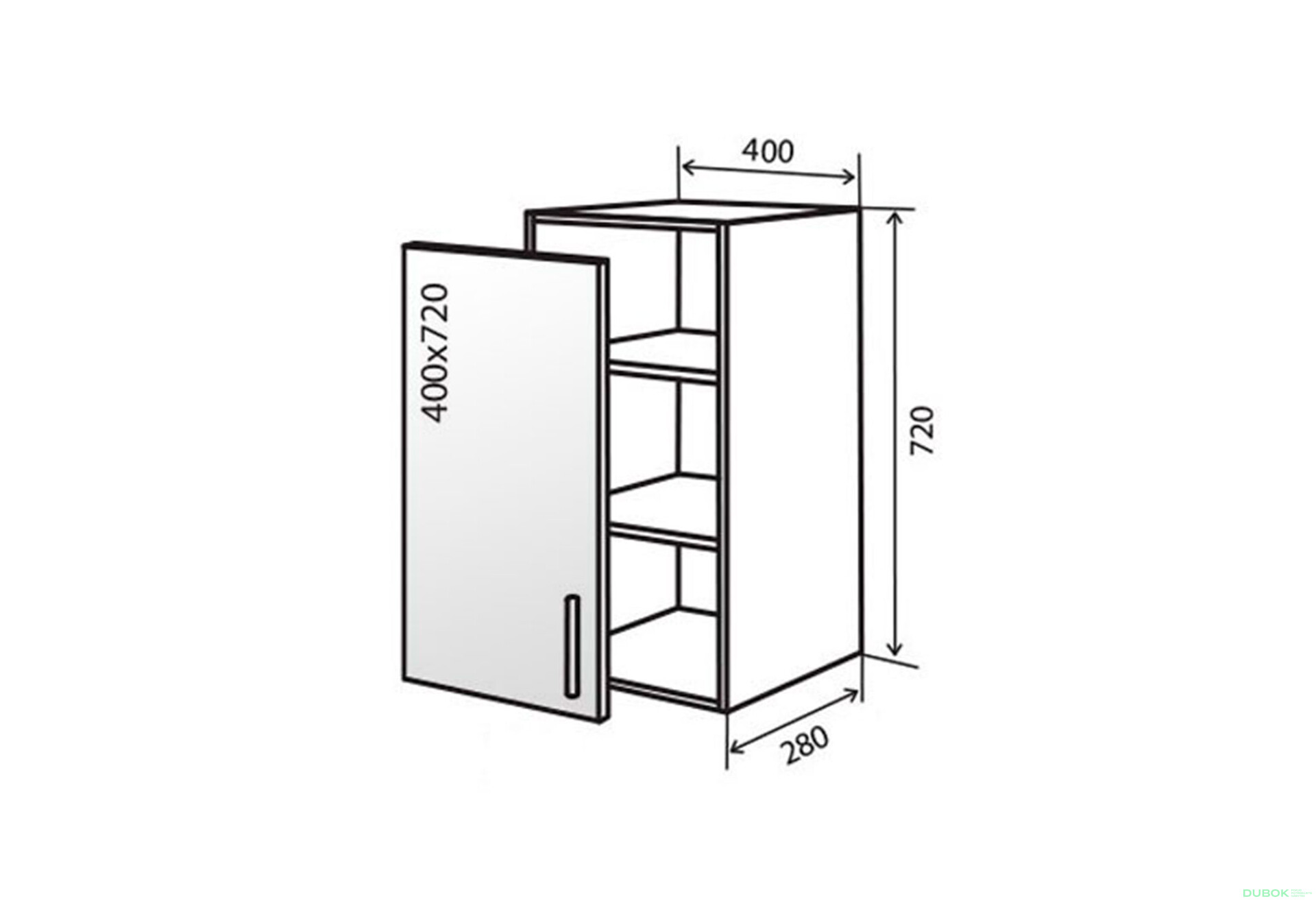 Fotografie 1 - V3 Vitrážová skříňka 1D 40 AL Flat